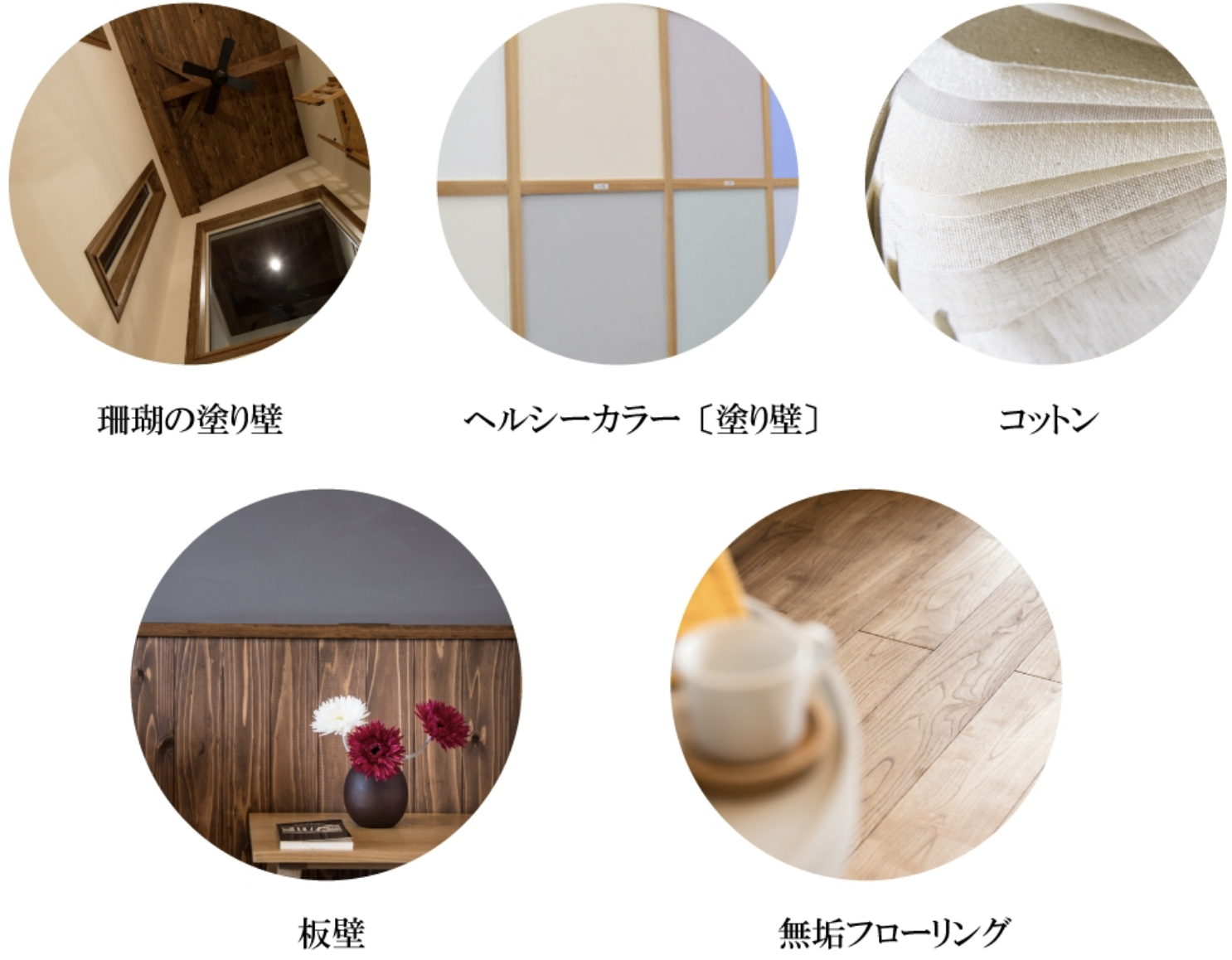 本物の自然素材が標準仕様